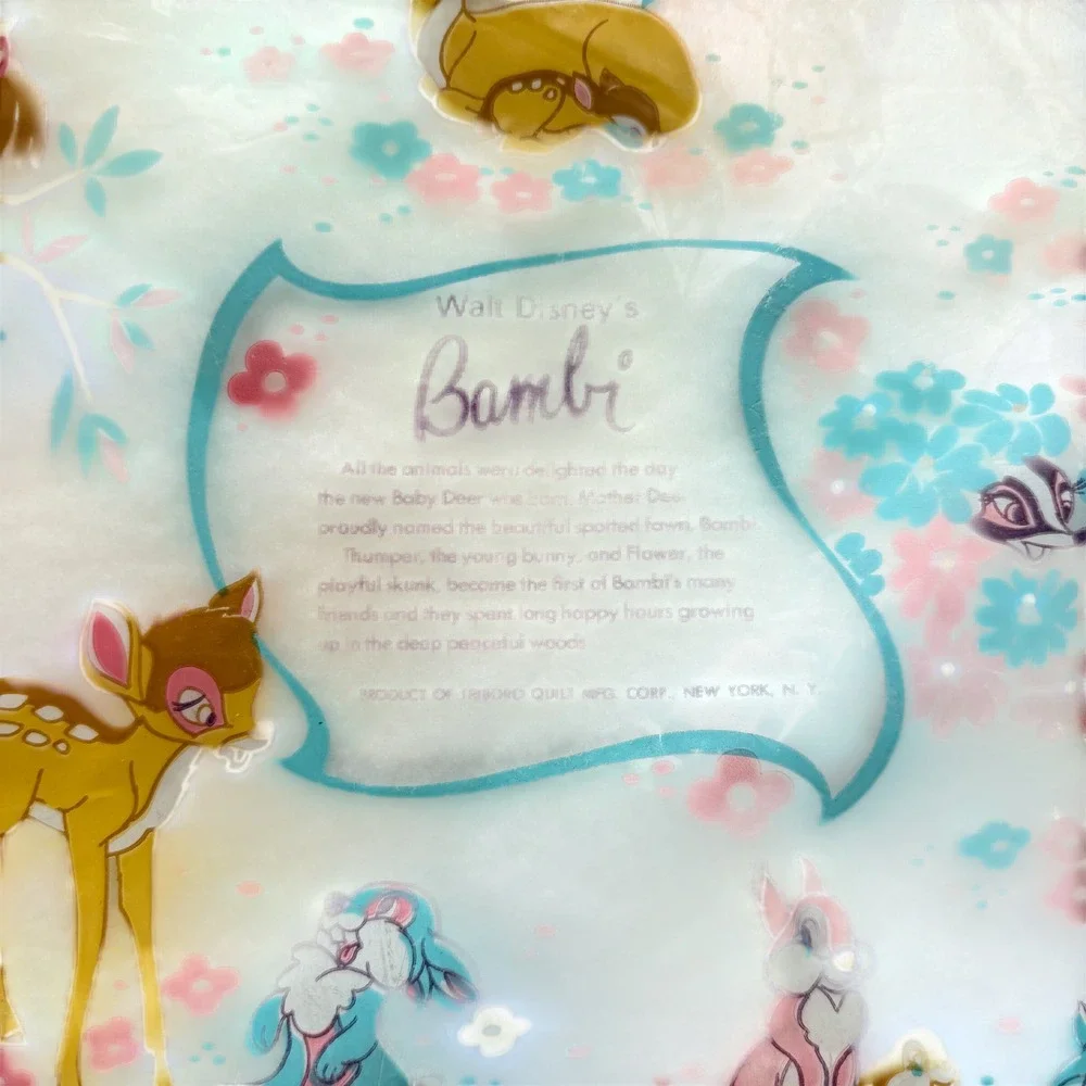 Vintage Walt Disney Bambi Baby Blanket Triboro NOS Satin Trim Nursery 1960s/70s